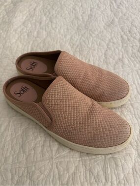 Sofft Somerton snakeskin embossed leather mule slide sneaker  Sz 8